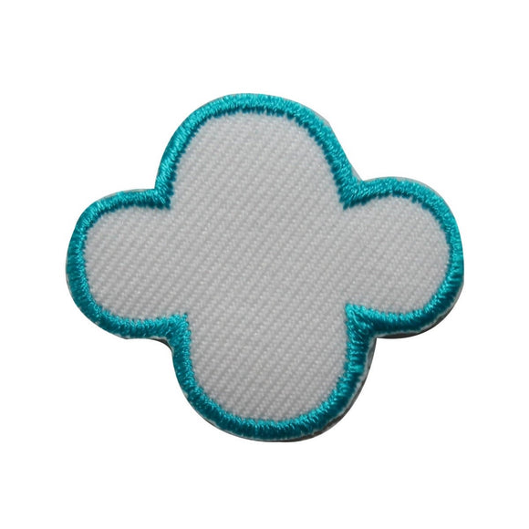 ID 3649 White Cloud Patch Puffy Outline Sky Symbol Embroidered Iron On Applique