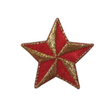 ID 3560 Red Gold Nautical Star Patch Sail Craft Embroidered Iron On Applique