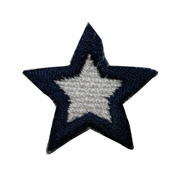 ID 3562 Blue White Star Patch Craft Emblem Design Embroidered Iron On Applique