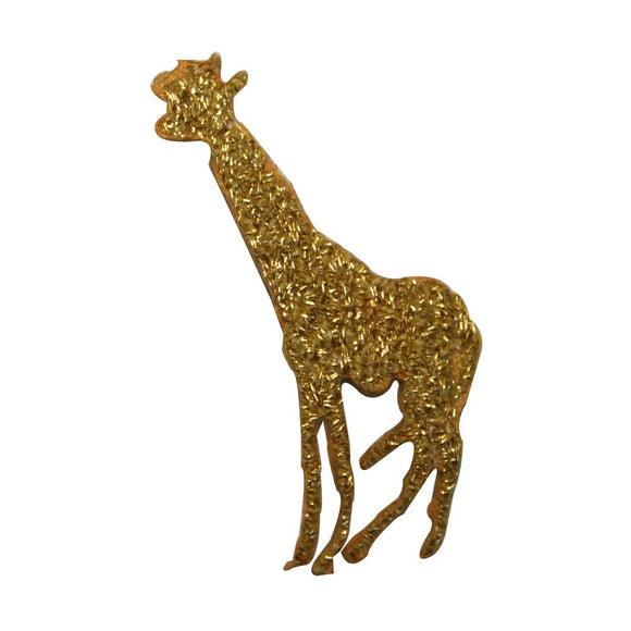 ID 3571 Gold Giraffe Symbol Patch Wild Safari Embroidered Iron On Applique