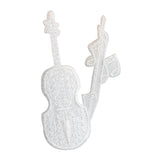 ID 9059 Violin With Bow Patch Musical Instrument Embroidered Iron On Applique