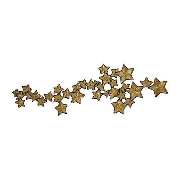 ID 5138 Gold Star Cluster Patch Night Sky Space Embroidered Iron On Applique