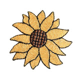 ID 6014 Gold Sunflower Blossom Patch Sun Flower Seed Embroidered IronOn Applique