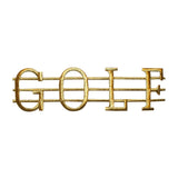 ID 5045 Gold Golf Sign Large Patch Sport Hobby Embroidered Iron On Applique