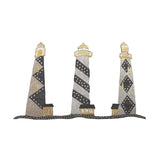 ID 5066 Different Lighthouses Large Patch Ocean Sea Embroidered Iron On Applique