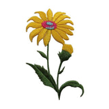 ID 6059 Blossoming Yellow Flower Patch Garden Bloom Embroidered Iron On Applique