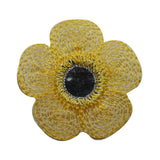 ID 6069 Yellow Daisy Bloom Patch Flower Garden Embroidered Iron On Applique