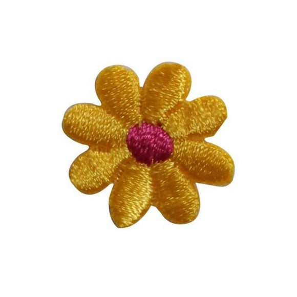 ID 6085 Lot of 3 Yellow Flower Blossom Patch Garden Embroidered Iron On Applique
