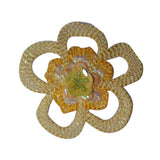 ID 6105 Sequin Flower Blossom Patch Beaded Bloom Embroidered Iron On Applique