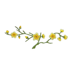 ID 6107 Yellow Flower Blossom Tree Patch Branch Embroidered Iron On Applique