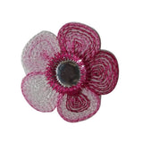 ID 6208 Pink Shiny Flower Patch Daisy Blossom Craft Embroidered Iron On Applique