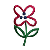 ID 6215 Pink Flower Outline Patch Cutout Garden Embroidered Iron On Applique