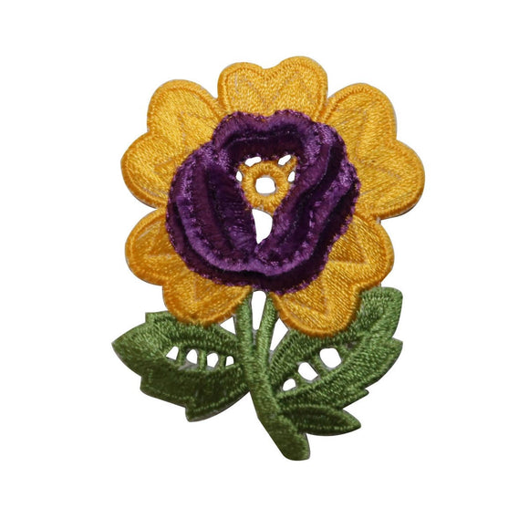 ID 6113 Soft Fuzzy Tulip Flower Patch Garden Plant Embroidered Iron On Applique