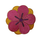 ID 6221 Pink Peony Flower Head Patch Garden Pansy Embroidered Iron On Applique