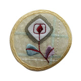 ID 6133 Abstract Flower Badge Patch Circle Garden Embroidered Iron On Applique