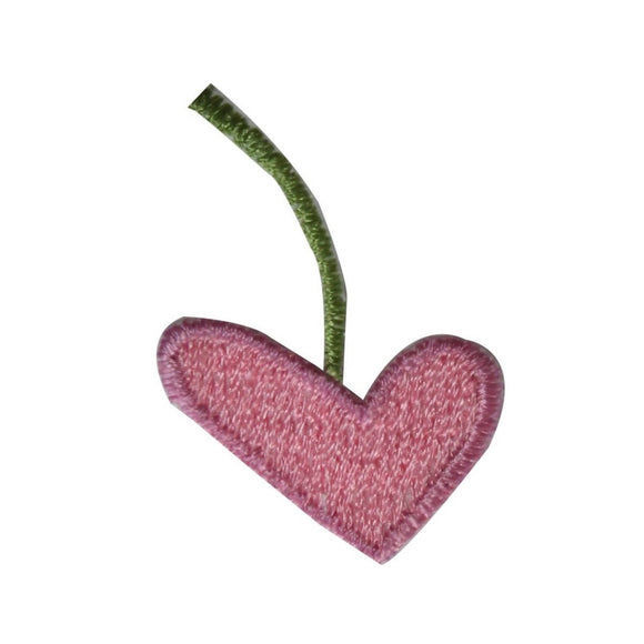 ID 6243 Pink Heart Flower Patch Love Romance Plant Embroidered Iron On Applique