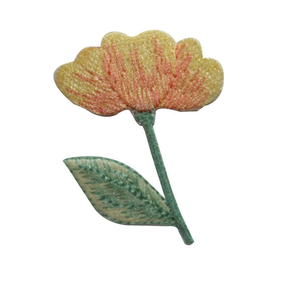 ID 6145 Flower With Leaf Patch Garden Blossom Grow Embroidered Iron On Applique