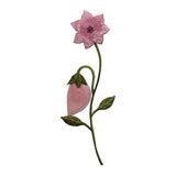 ID 6155 Pink Lace Flowers Patch Garden Love Blossom Embroidered Iron On Applique