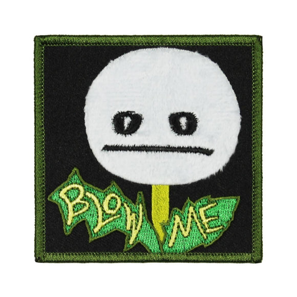 Blow Me Dandelion Patch Novelty Funny Plant Phrase Embroidered Iron On Applique