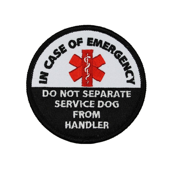 Emergency Do Not Separate Badge Patch Service Dog Embroidered Iron On Applique