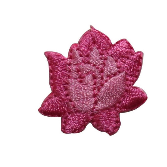 ID 6189 Pink Rose Blossom Patch Lily Flower Love Embroidered Iron On Applique