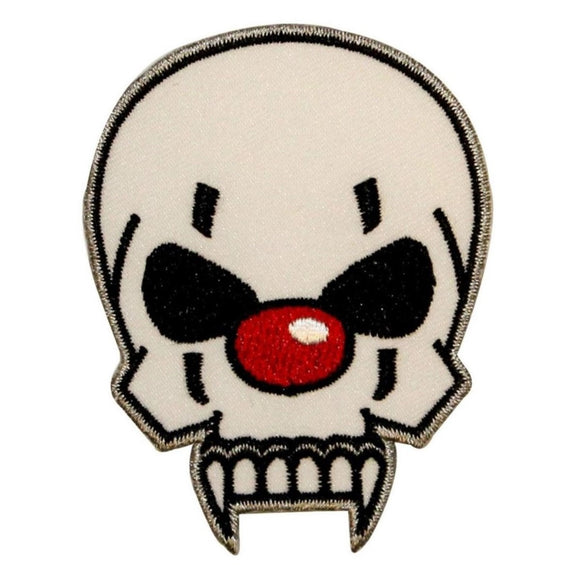 Evil Clown Skull Face Patch Red Nose Biker Badge Embroidered Iron On Applique