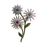 ID 6289 Abstract Flowers Patch Reflective Garden Embroidered Iron On Applique