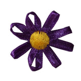 ID 6421 Purple Ribbon Petal Patch Garden Flower Embroidered Iron On Applique