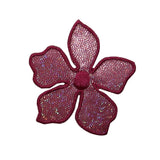 ID 6323 Shiny Hibiscus Flower Patch Garden Hawaii Embroidered Iron On Applique