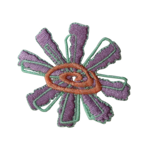 ID 6430 Tropical Purple Flower Patch Garden Symbol Embroidered Iron On Applique