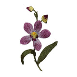 ID 6454 Purple Lace Lily Flower Patch Iris Garden Embroidered Iron On Applique