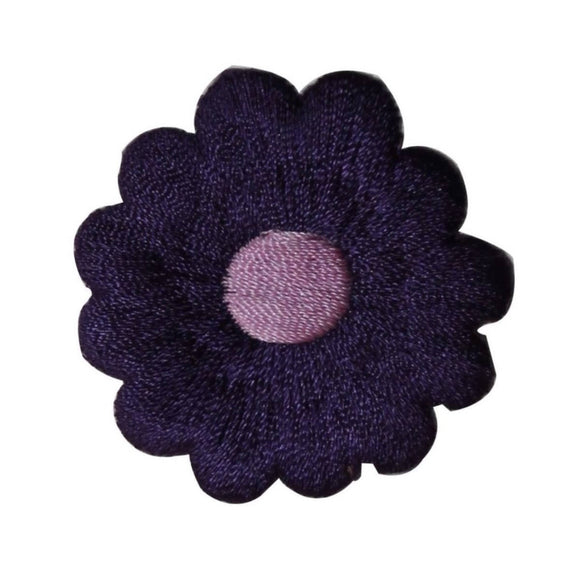 ID 6481 Purple Flower Head Patch Garden Blossom Embroidered Iron On Applique