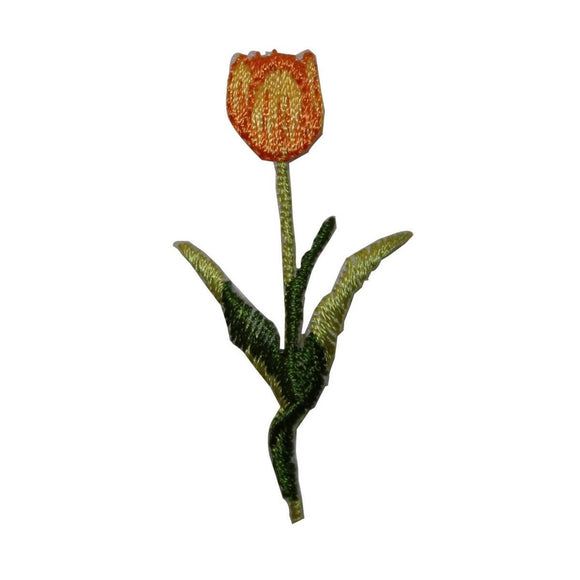 ID 6365 Yellow Tulip Flower Patch Garden Blossom Embroidered Iron On Applique