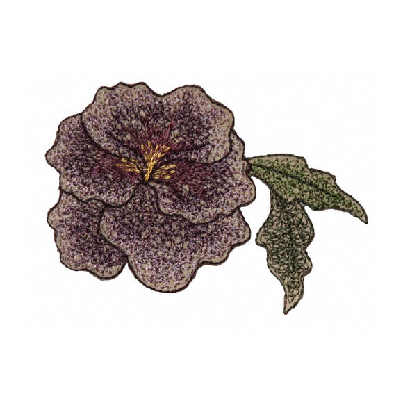ID 6493 Exotic Purple Carnation Patch Garden Flower Embroidered Iron On Applique