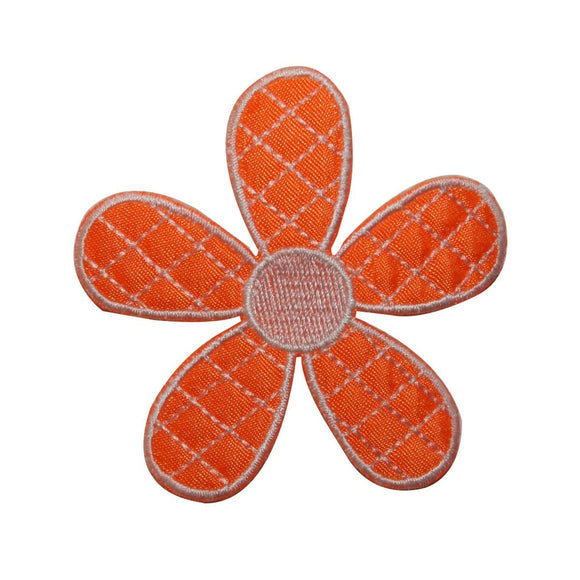 ID 6384 Orange Tropical Flower Patch Hawaiian Daisy Embroidered Iron On Applique