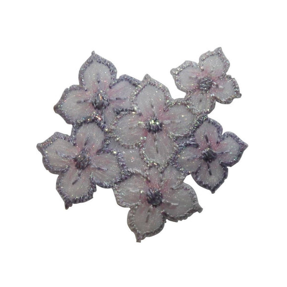ID 6510 Shiny Flower Cluster Patch Garden Blossom Embroidered Iron On Applique