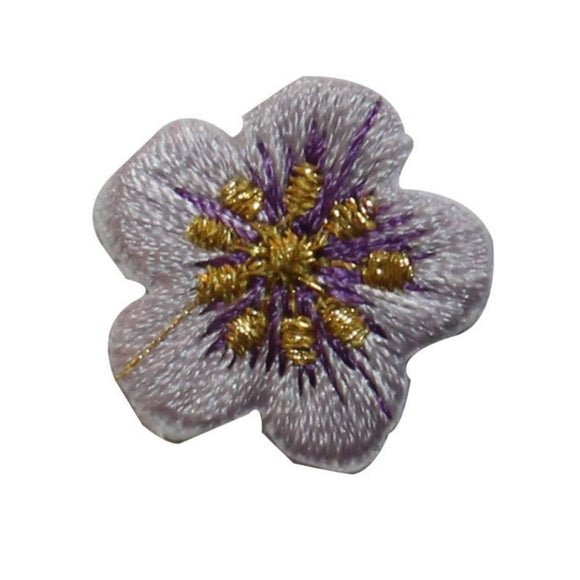 ID 6516 Lot of 3 Purple Flower Blossom Patch Symbol Embroidered Iron On Applique