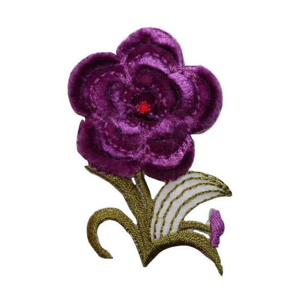 ID 6517 Soft Purple Flower Patch Fuzzy Blossom Plant Embroidered IronOn Applique