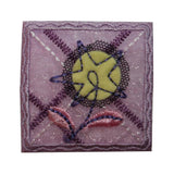 ID 6537 Purple Flower Picture Patch Garden Badge Embroidered Iron On Applique