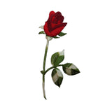 ID 6676 Single Red Rose Patch Garden Love Gift Craft Embroidered IronOn Applique