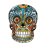 Feathered Sugar Skull Patch Mexican Candy Head Face Embroidered Iron On Applique
