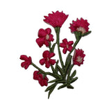 ID 6685 Pink Flowers Bush Patch Garden Plant Bloom Embroidered Iron On Applique