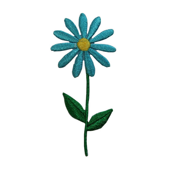 ID 6553 Blue Daisy Flower Plant Patch Garden Bloom Embroidered Iron On Applique