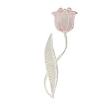 ID 6913 Blooming Tulip Patch Plant Flower Pair Sparkle-Thread Iron On Applique