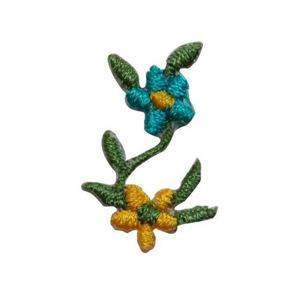 ID 6590 Lot of 3 Flower Blossom Branch Patch Garden Embroidered Iron On Applique