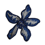 ID 6592 Blue Lily Flower Patch Iris Blossom Garden Embroidered Iron On Applique