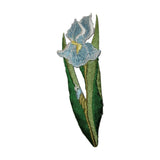 ID 6593 Blue Lily Flower Plant Patch Iris Garden Embroidered Iron On Applique