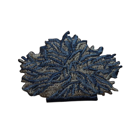 ID 6600 Blue Flower Bush Patch Garden Hedge Plant Embroidered Iron On Applique