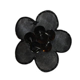 ID 6811 Black Sequin Flower Blossom Patch Symbol Embroidered Iron On Applique