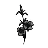 ID 6825 Black Blossom Flower Patch Garden Plant Embroidered Iron On Applique